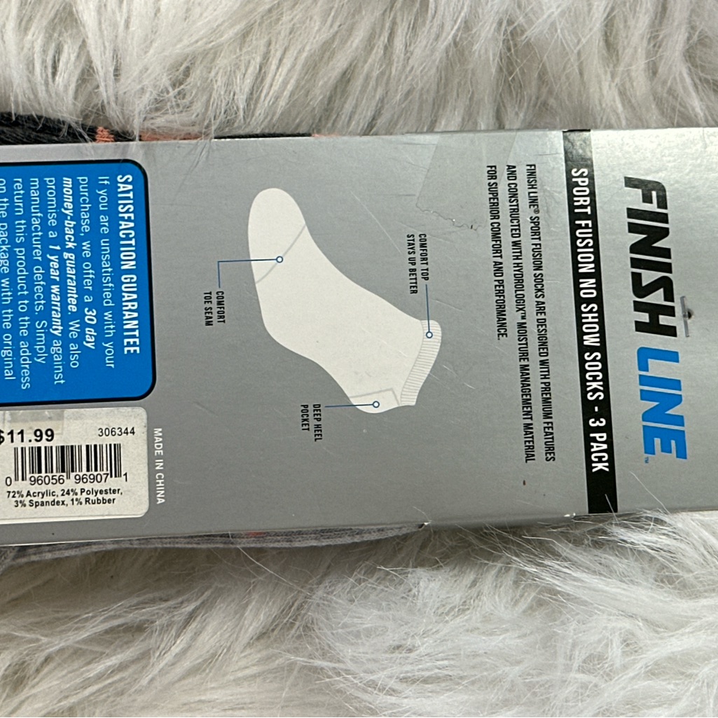 Nwt Finish Line Women's Sport Fusion No Show Socks - Blue And Gray Size S-M — image 3 of 3